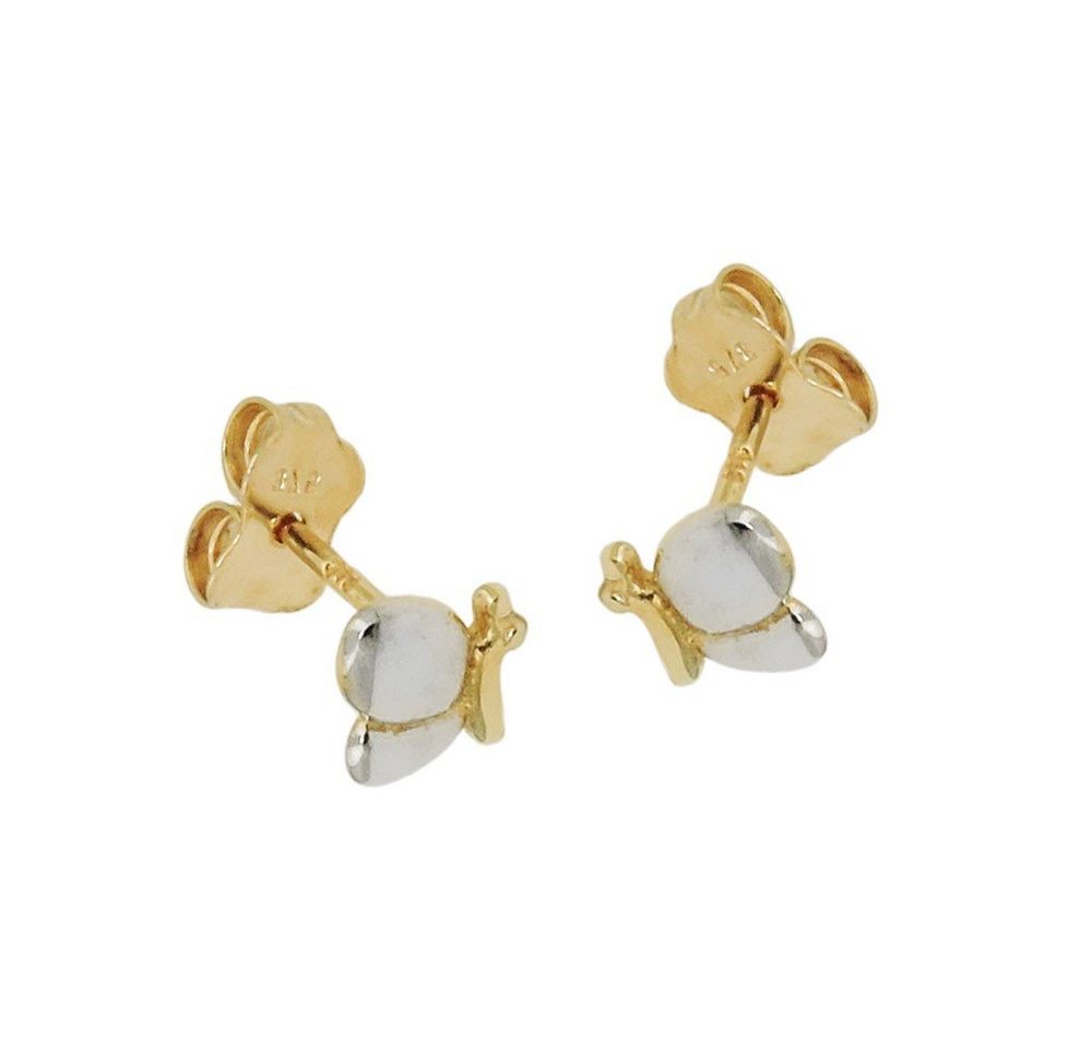 Schmuck Krone Paar Ohrstecker Paar Stecker Ohrstecker Schmetterling Kinder-Ohrschmuck 375 Gold Gelbgold, Gold 375 von Schmuck Krone