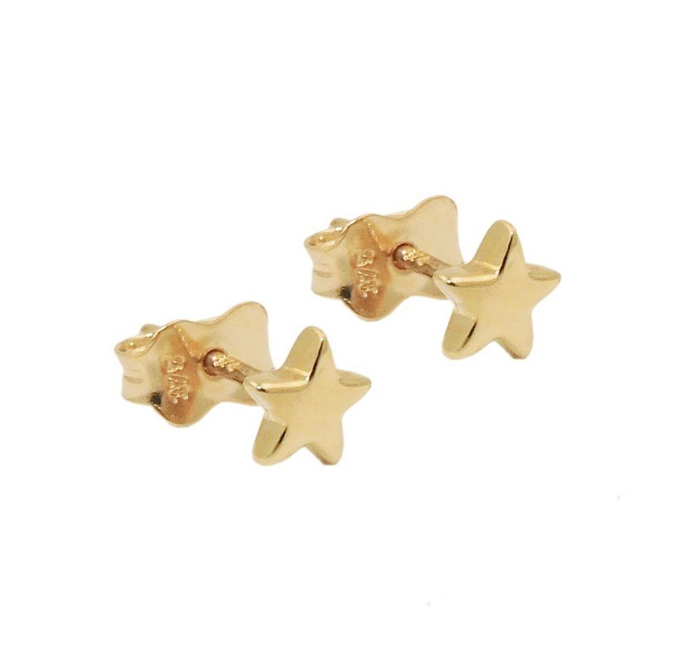 Schmuck Krone Paar Ohrstecker Kinder-Ohrstecker Sternen, 375 Gelbgold, Gold 375 von Schmuck Krone