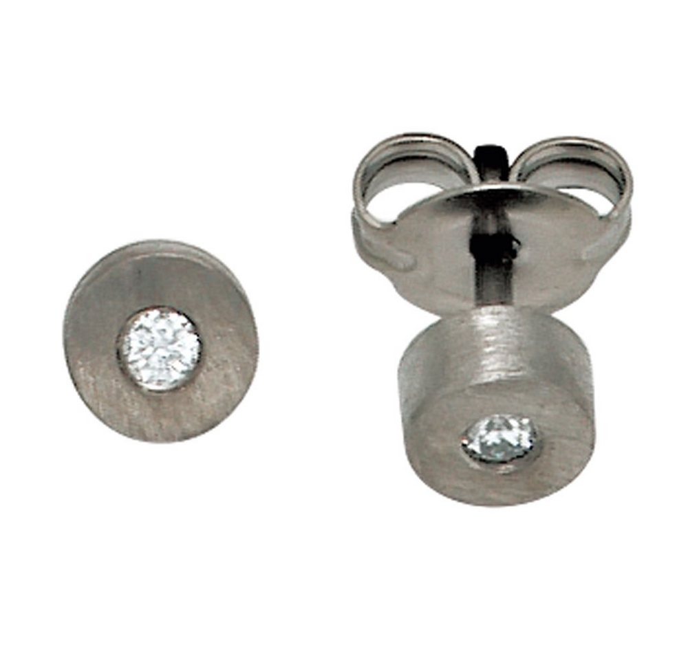 Schmuck Krone Paar Ohrstecker Solitär Ohrstecker Stecker aus Titan mit Diamanten Brillanten für Damen von Schmuck Krone