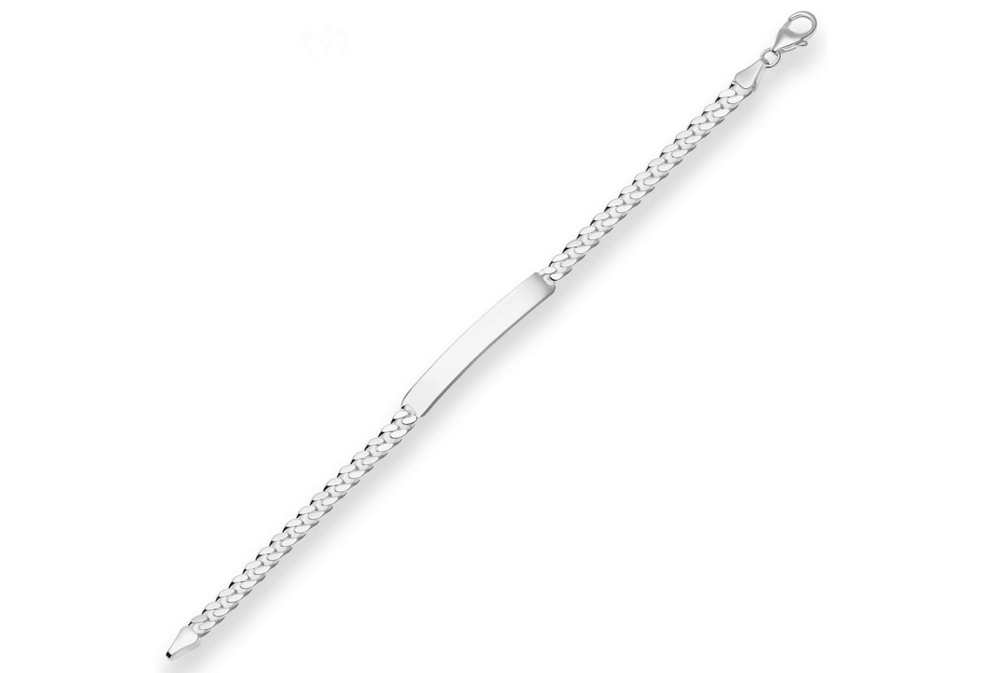 Schmuck Krone Panzerarmband 5,4mm Id-Armband Panzerkette aus 925 Silber 19cm, Silber 925 von Schmuck Krone
