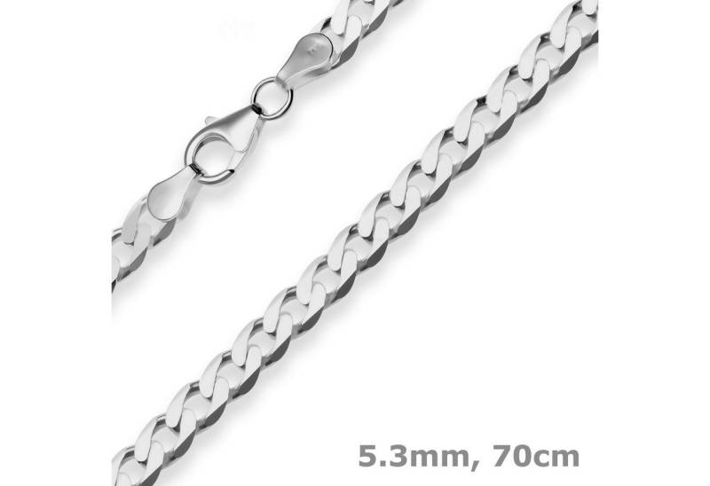 Schmuck Krone Panzerkette 5,3mm Panzerkette aus 925 Silber rhodiniert 70cm, Silber 925 von Schmuck Krone
