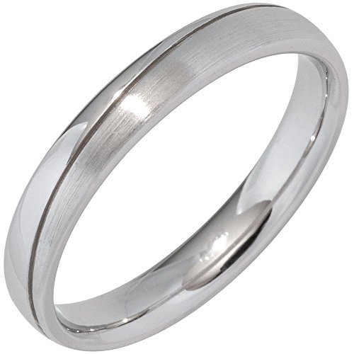 Schmuck Krone Partner Ring Silberring schlicht 925 Silber Sterlingsilber rhodiniert teilmatt, Ringgröße:Innenumfang 68mm ~ Ø21.6mm von Schmuck Krone