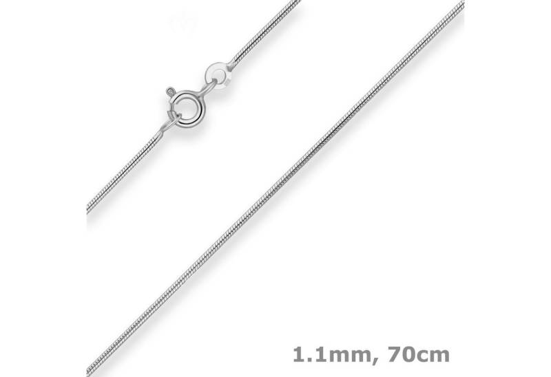 Schmuck Krone Silberkette 1,1mm Schlangenkette aus 925 Silber rhodiniert 70cm, Silber 925 von Schmuck Krone