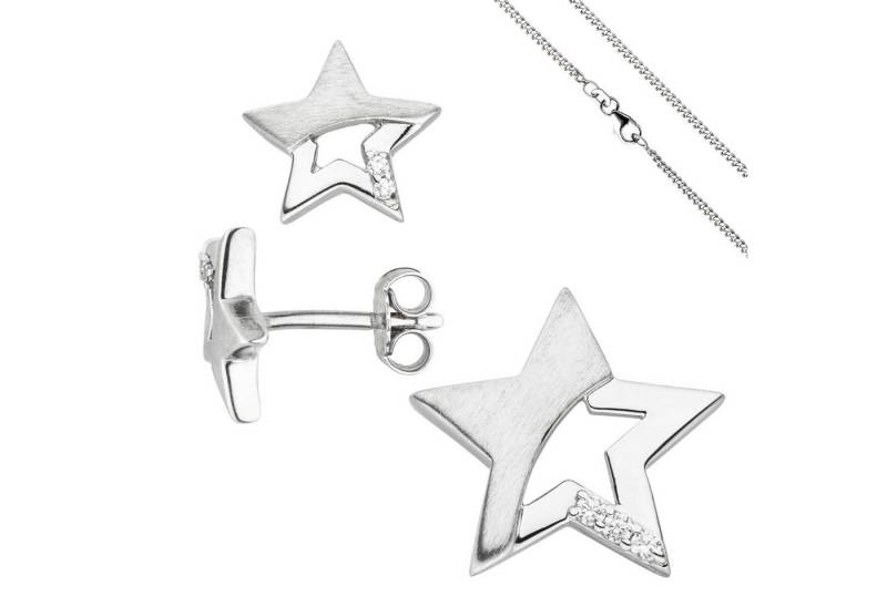 Schmuck Krone Schmuckset Kinder Schmuck-Set Stern 925 Silber mit Kette 42cm, Silber 925 von Schmuck Krone