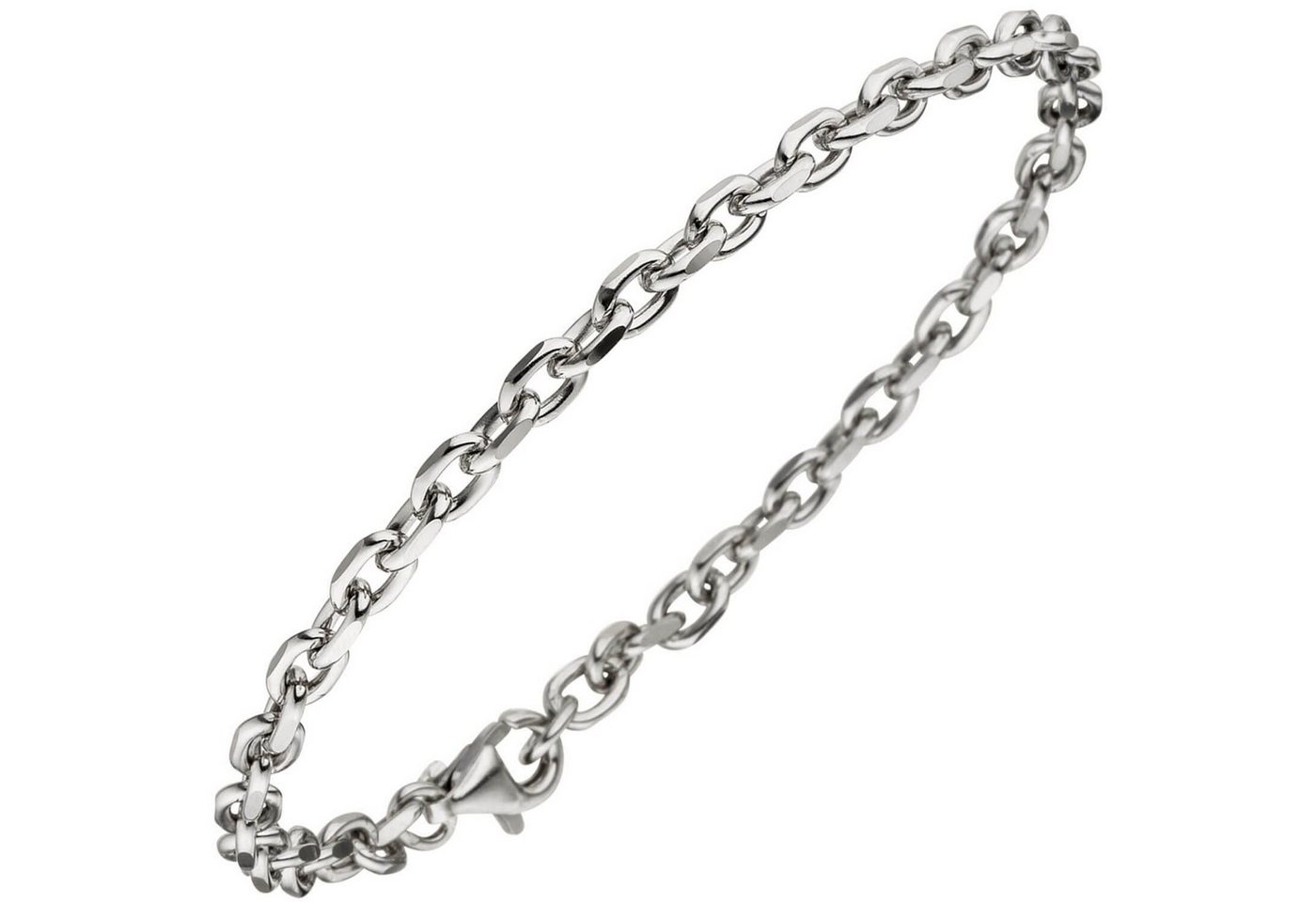 Schmuck Krone Silberarmband 3,9mm Armband Ankerkette aus 925 Silber rhodiniert diamantiert, 21cm von Schmuck Krone