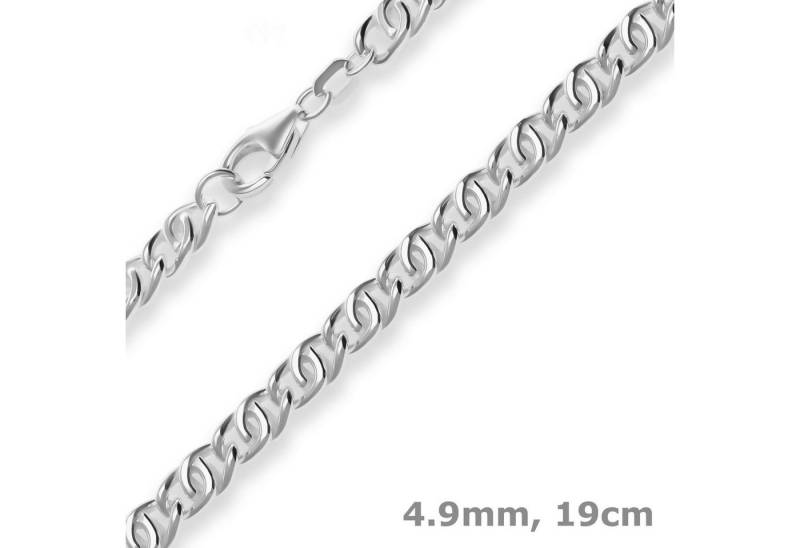 Schmuck Krone Silberarmband 4,9mm Armband Tigeraugenkette aus 925 Silber 19cm, Silber 925 von Schmuck Krone