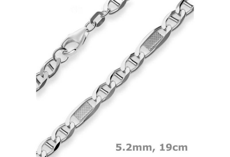 Schmuck Krone Silberarmband 5,2mm Armband aus 925 Silber rhodiniert 19cm, Silber 925 von Schmuck Krone