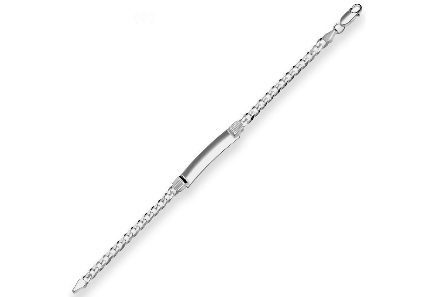 Schmuck Krone Silberarmband 5,4mm Id-Armband Panzerkette aus 925 Silber rhodiniert 21cm, Silber 925 von Schmuck Krone