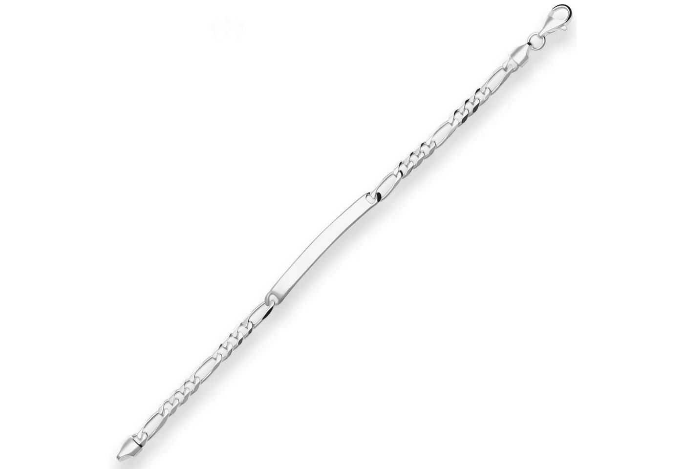 Schmuck Krone Silberarmband 5,5mm Id-Armband Figarokette diamantiert aus 925 Silber 21cm, Silber 925 von Schmuck Krone