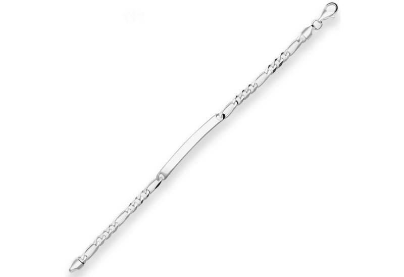 Schmuck Krone Silberarmband 5,5mm Id-Armband Figarokette diamantiert aus 925 Silber 21cm, Silber 925 von Schmuck Krone