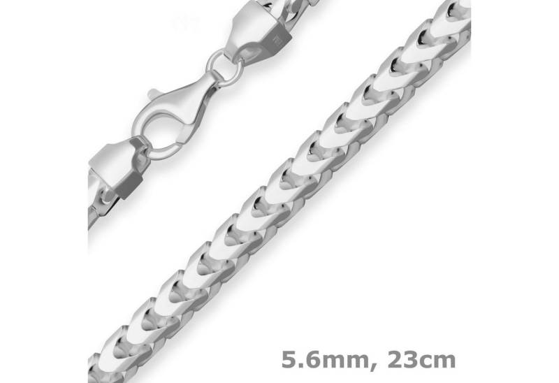 Schmuck Krone Silberarmband 5,6mm Armband Fuchsschwanzkette aus 925 Silber 23cm, Silber 925 von Schmuck Krone