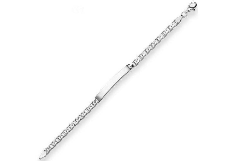 Schmuck Krone Silberarmband 5,6mm Id-Armband aus 925 Silber rhodiniert 21cm, Silber 925 von Schmuck Krone