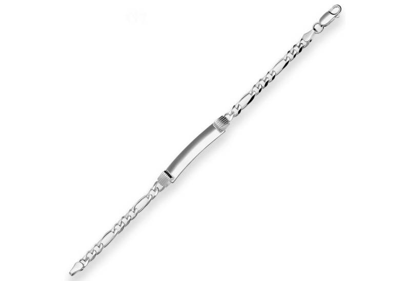 Schmuck Krone Silberarmband 5,7mm Id-Armband Figarokette aus 925 Silber rhodiniert 23cm, Silber 925 von Schmuck Krone