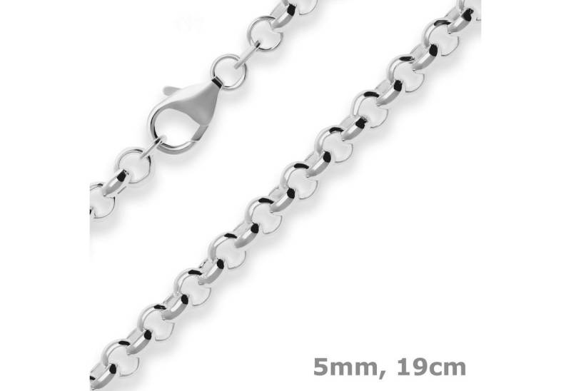 Schmuck Krone Silberarmband 5mm Armband Erbskette aus 925 Silber 19cm, Silber 925 von Schmuck Krone