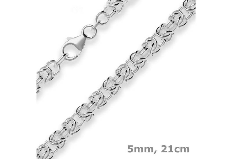 Schmuck Krone Silberarmband 5mm Armband Königskette aus 925 Silber 21cm, Silber 925 von Schmuck Krone