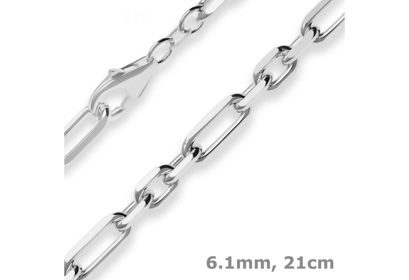 Schmuck Krone Silberarmband 6,1mm Armband Fantasiekette aus 925 Silber 21cm, Silber 925 von Schmuck Krone