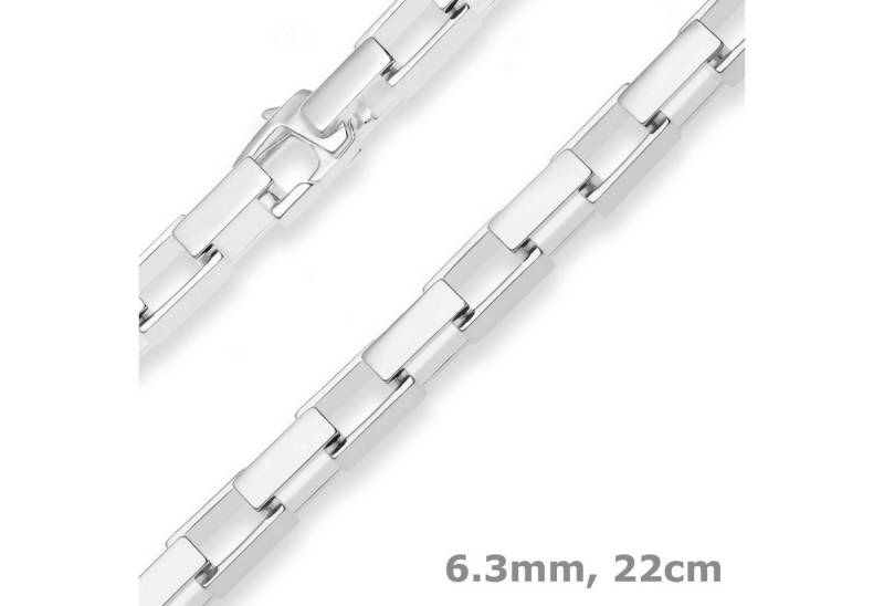 Schmuck Krone Silberarmband 6,3mm Armband Fantasiekette aus 925 Silber 22cm, Silber 925 von Schmuck Krone