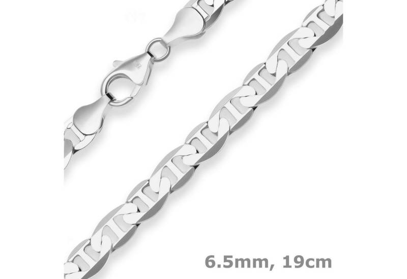 Schmuck Krone Silberarmband 6,5mm Armband aus 925 Silber 19cm, Silber 925 von Schmuck Krone