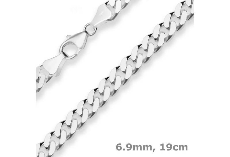 Schmuck Krone Silberarmband 6,9mm Armband Panzerkette aus 925 Silber 19cm, Silber 925 von Schmuck Krone