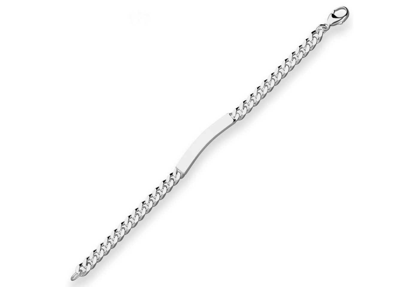 Schmuck Krone Silberarmband 6mm Id-Armband Panzerkette aus 925 Silber rhodiniert 21cm, Silber 925 von Schmuck Krone