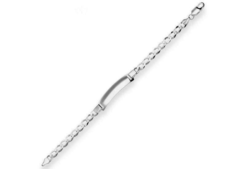 Schmuck Krone Silberarmband 7,6mm Id-Armband Panzerkette aus 925 Silber rhodiniert 21cm, Silber 925 von Schmuck Krone