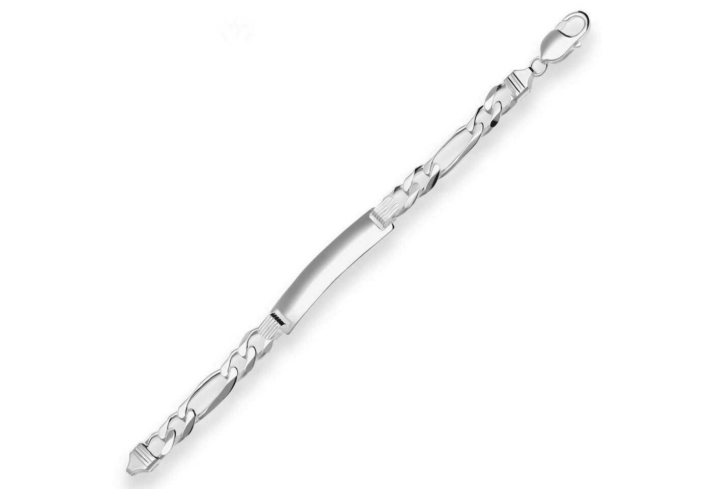 Schmuck Krone Silberarmband 9,3mm Id-Armband Figarokette aus 925 Silber 21cm, Silber 925 von Schmuck Krone