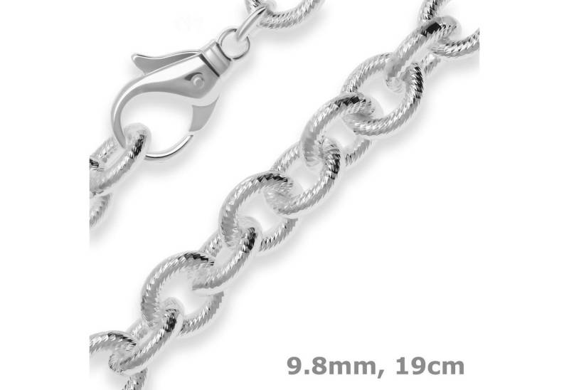 Schmuck Krone Silberarmband 9,8mm Armband Ankerkette gerieft aus 925 Silber 19cm, Silber 925 von Schmuck Krone