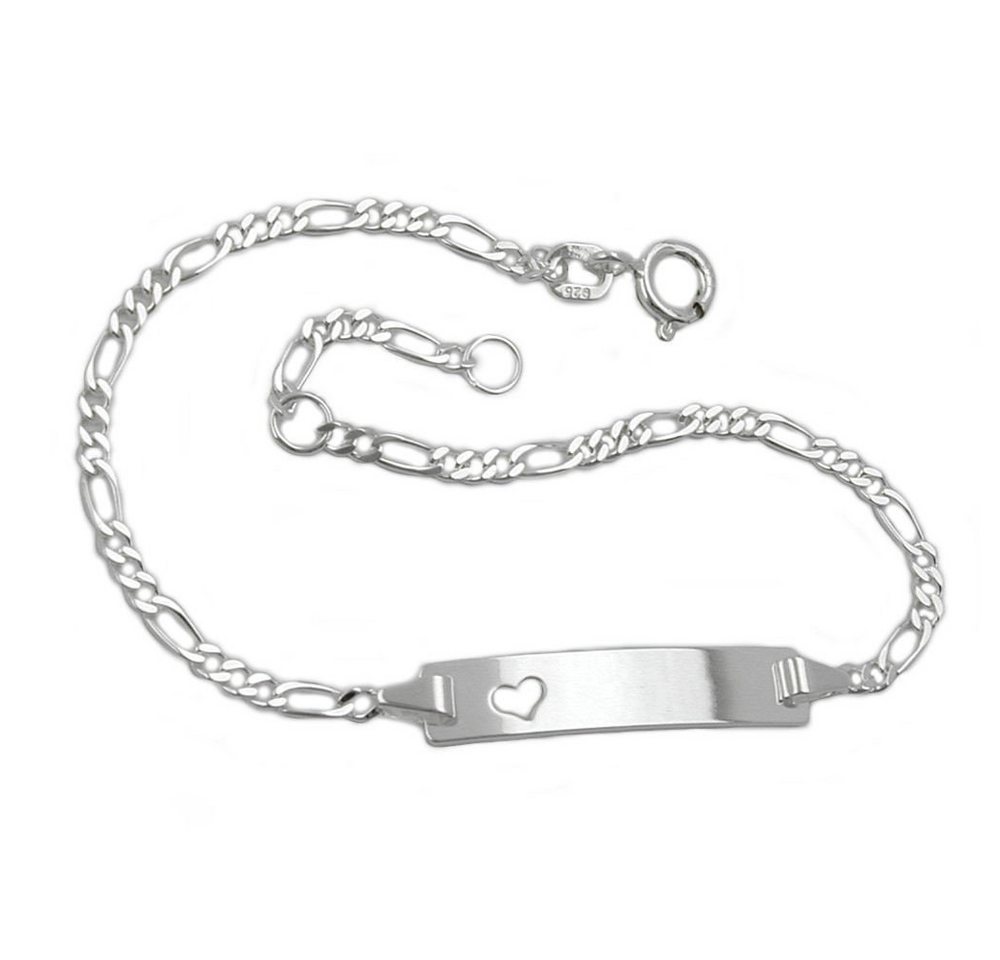 Schmuck Krone Silberarmband Schildband mit Herz Armband aus 925 Silber 18,5cm Armschmuck Damen von Schmuck Krone