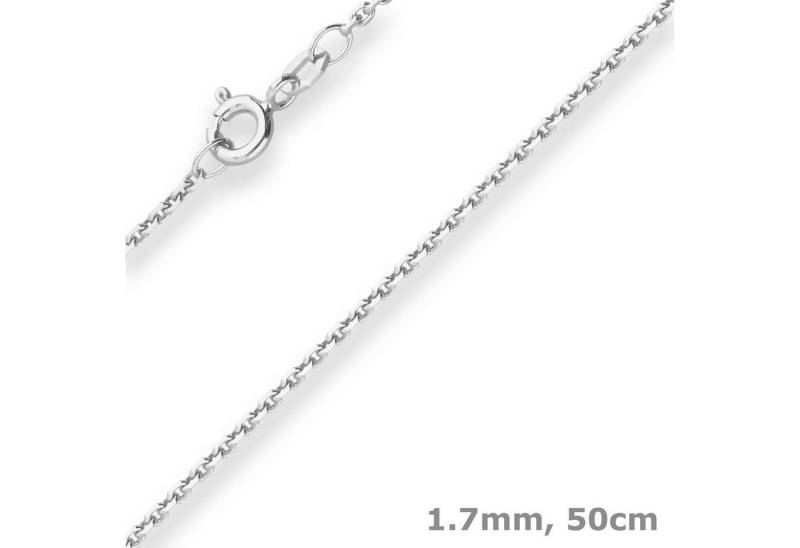 Schmuck Krone Silberkette 1,7mm Ankerkette diamantiert aus 925 Silber 50cm, Silber 925 von Schmuck Krone