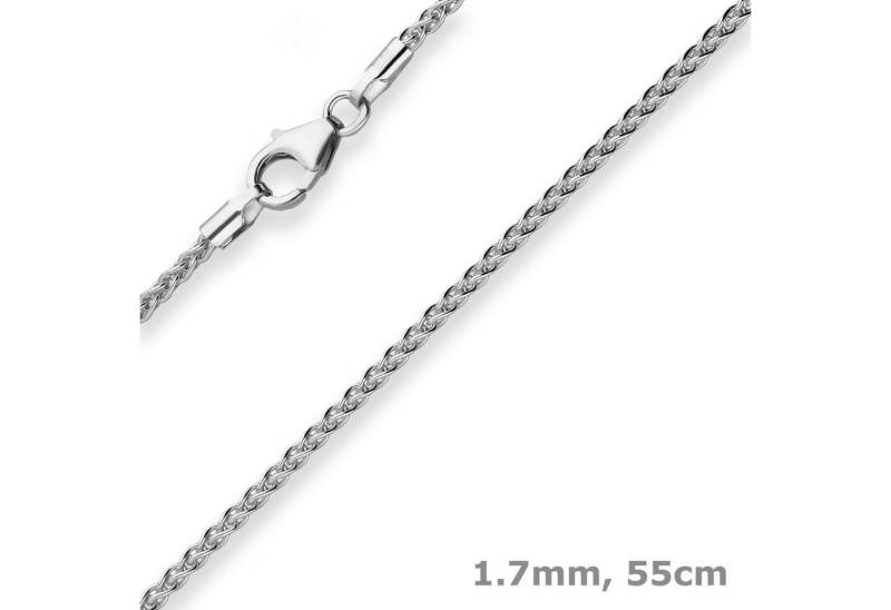 Schmuck Krone Silberkette 1,7mm Zopfkette aus 925 Silber rhodiniert 55cm, Silber 925 von Schmuck Krone