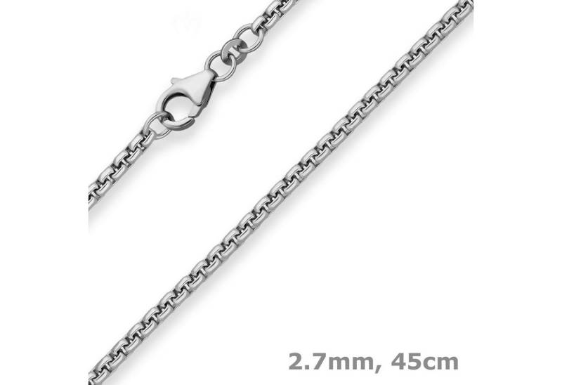 Schmuck Krone Silberkette 2,7mm Veneziakette rund aus 925 Silber rhodiniert 45cm, Silber 925 von Schmuck Krone