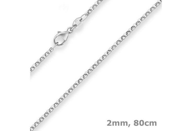 Schmuck Krone Silberkette 2mm Erbskette aus 925 Silber 80cm, Silber 925 von Schmuck Krone