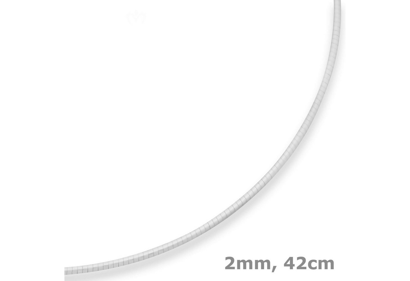 Schmuck Krone Silberkette 2mm Halsreif Omegakette Tondakette aus 925 Silber 42cm, Silber 925 von Schmuck Krone