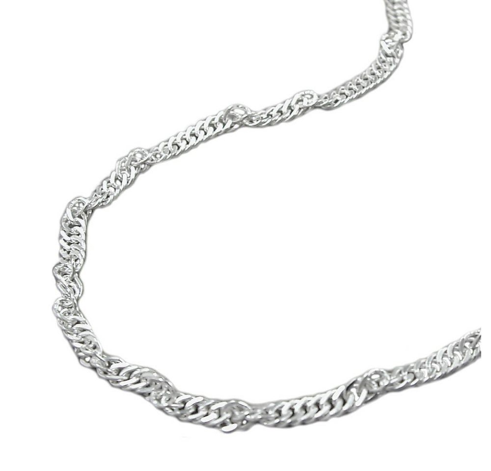 Schmuck Krone Silberkette 2mm Singapurkette, 925 Silber, rund, 45cm, Silber 925 von Schmuck Krone