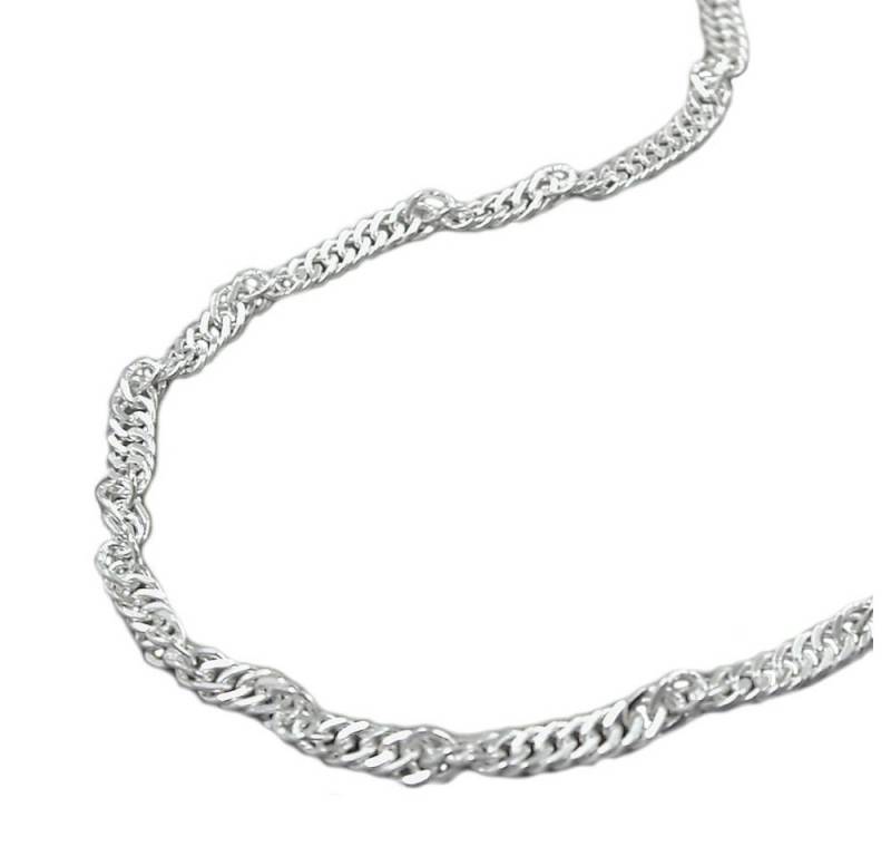 Schmuck Krone Silberkette 2mm Singapurkette, 925 Silber, rund, 50cm, Silber 925 von Schmuck Krone