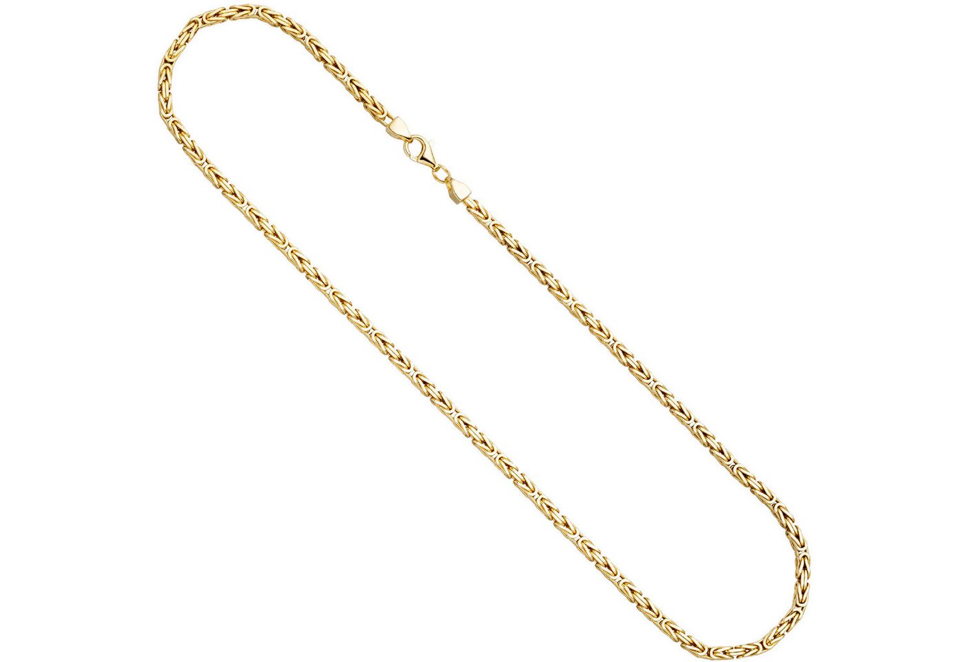 Schmuck Krone Silberkette 3,2mm Kette Königskette aus 925 Silber gelbvergoldet Halsschmuck, 45cm von Schmuck Krone