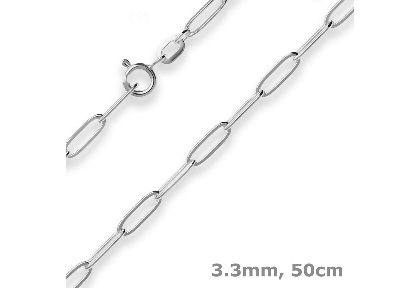 Schmuck Krone Silberkette 3,3mm Ankerkette weit aus 925 Silber 50cm, Silber 925 von Schmuck Krone
