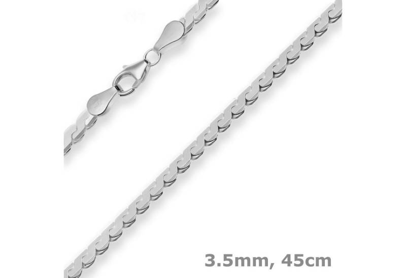 Schmuck Krone Silberkette 3,5mm Fantasiekette aus 925 Silber rhodiniert 45cm, Silber 925 von Schmuck Krone