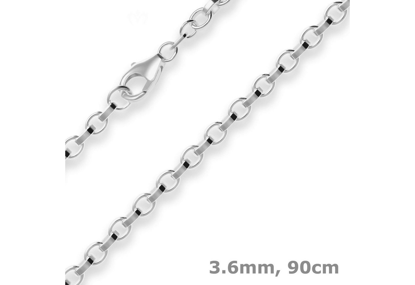 Schmuck Krone Silberkette 3,6mm Erbskette aus 925 Silber 90cm, Silber 925 von Schmuck Krone