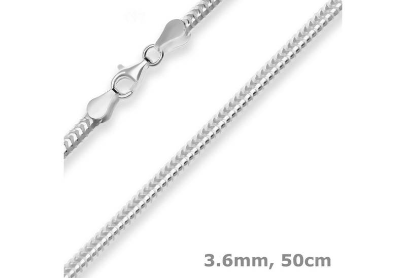 Schmuck Krone Silberkette 3,6mm Schlangenkette oval aus 925 Silber 50cm, Silber 925 von Schmuck Krone