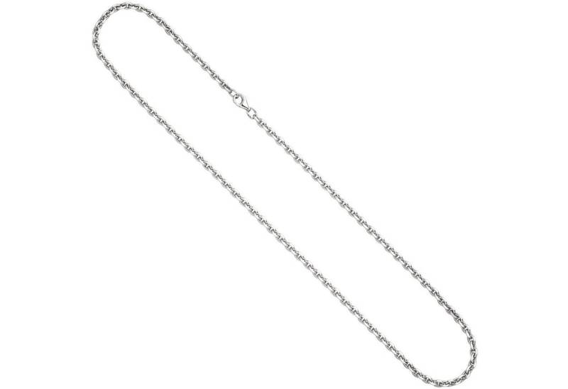 Schmuck Krone Silberkette 3,9mm Rundankerkette Halsschmuck aus 925 Silber rhodiniert diamantiert, 55cm von Schmuck Krone