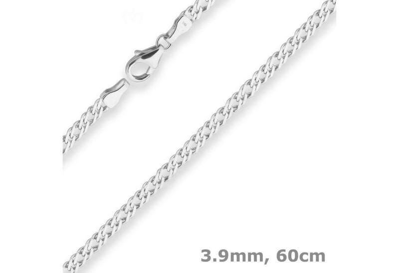 Schmuck Krone Silberkette 3,9mm Zwillingspanzerkette aus 925 Silber 60cm, Silber 925 von Schmuck Krone
