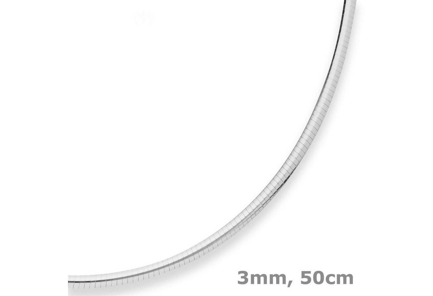 Schmuck Krone Silberkette 3mm Tondakette oval aus 925 Silber 50cm, Silber 925 von Schmuck Krone