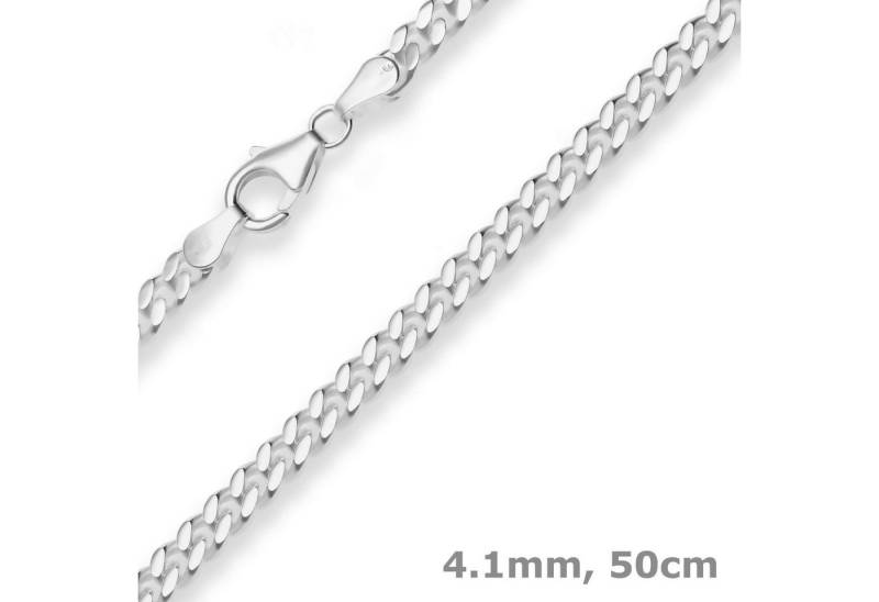 Schmuck Krone Silberkette 4,1mm Panzerkette aus 925 Silber 50cm, Silber 925 von Schmuck Krone