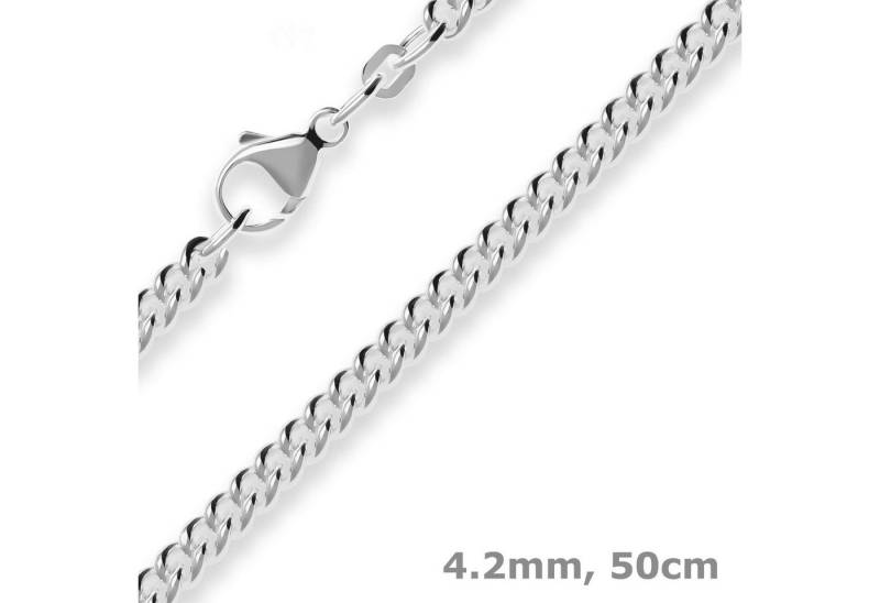 Schmuck Krone Silberkette 4,2mm Panzerkette rund aus 925 Silber 50cm, Silber 925 von Schmuck Krone