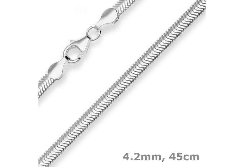 Schmuck Krone Silberkette 4,2mm Schlangenkette oval aus 925 Silber 45cm, Silber 925 von Schmuck Krone