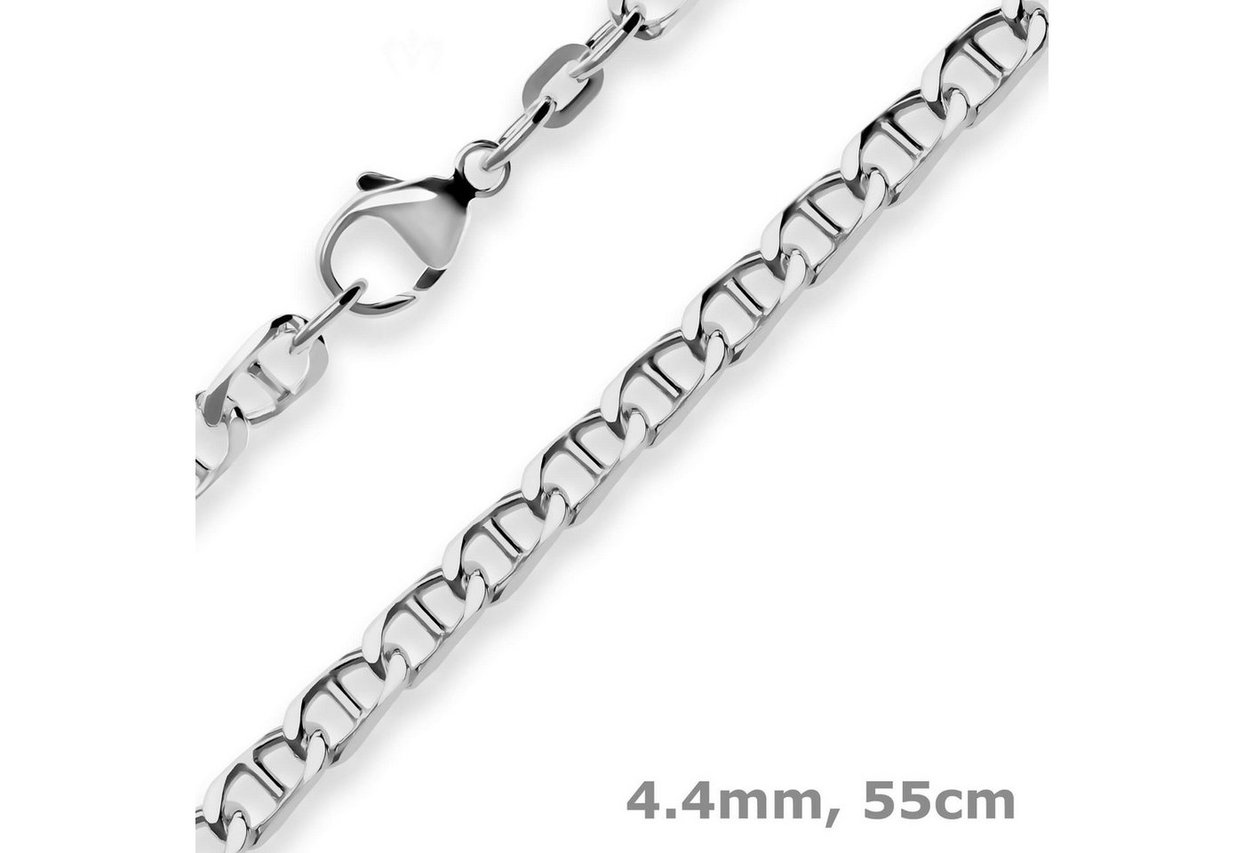 Schmuck Krone Silberkette 4,4mm aus 925 Silber rhodiniert 55cm, Silber 925 von Schmuck Krone