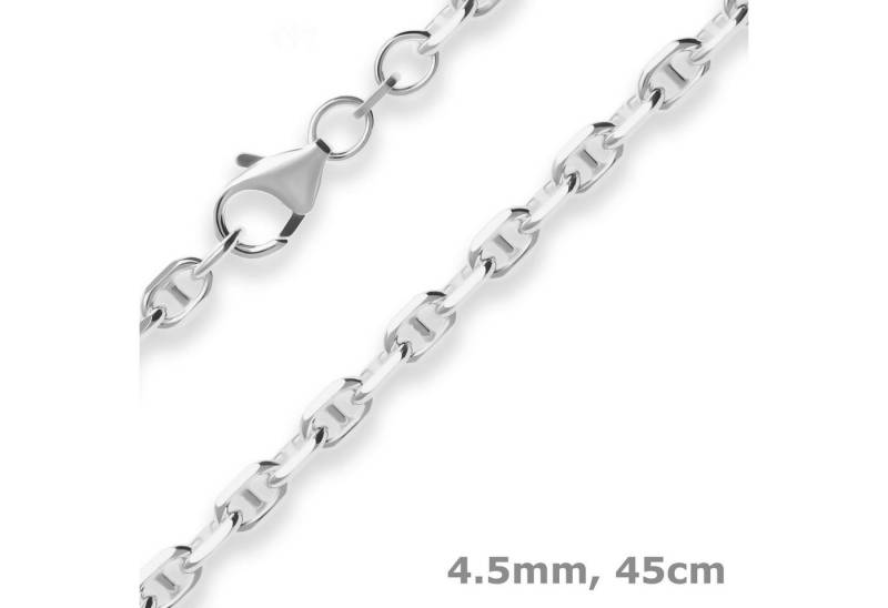 Schmuck Krone Silberkette 4,5mm Ankerkette-Steg aus 925 Silber 45cm, Silber 925 von Schmuck Krone