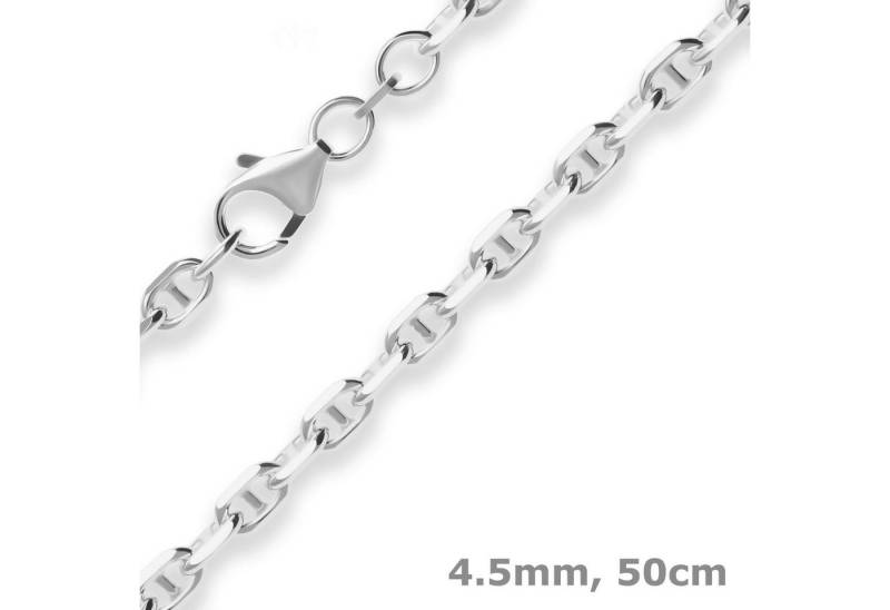 Schmuck Krone Silberkette 4,5mm Ankerkette-Steg aus 925 Silber 50cm, Silber 925 von Schmuck Krone