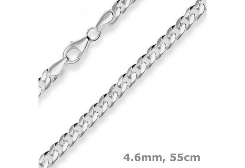 Schmuck Krone Silberkette 4,6mm Panzerkette oval diamantiert aus 925 Silber 55cm, Silber 925 von Schmuck Krone